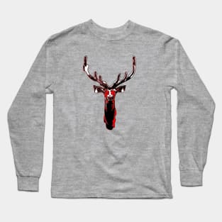 venison head Deer Stag Majestic Horns Noble Animal Long Sleeve T-Shirt